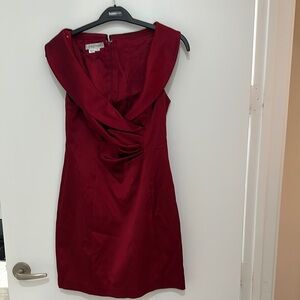 Kay Unger Red  Ruched Sheath Dress